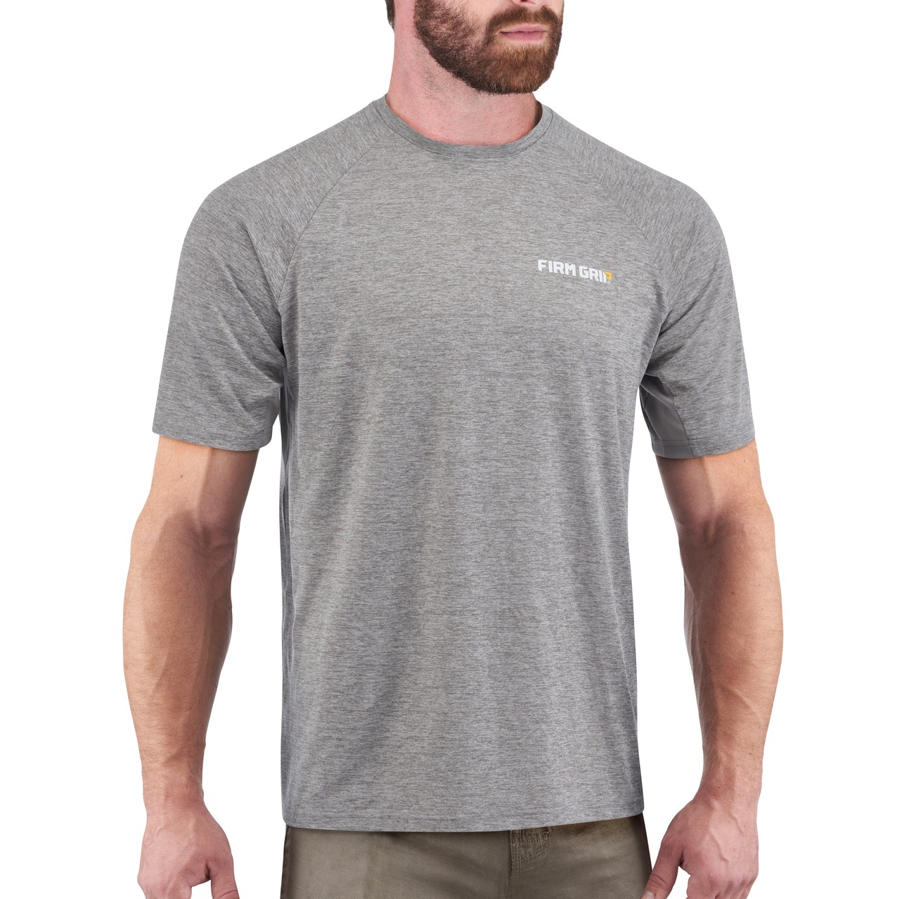 Men's Gray Performance Short Sleeved Shirt - Firm Grip