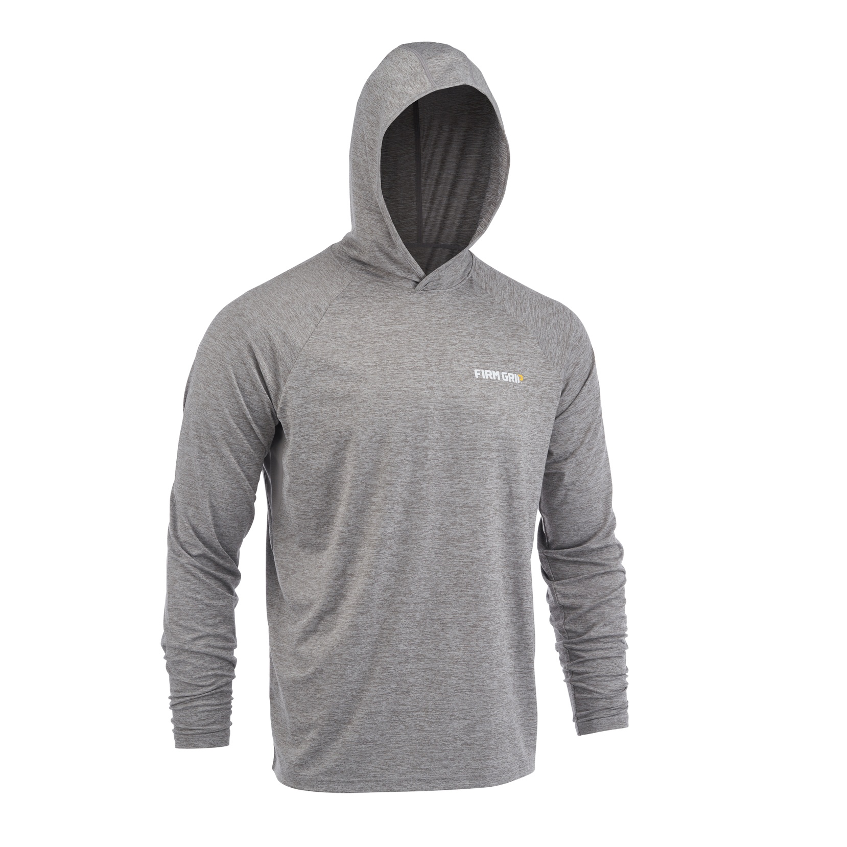Men's Gray Performance Long Sleeved Hoodie Shirt - Firm Grip